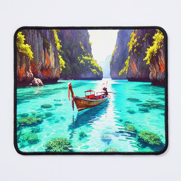 Item preview, Phi Phi Islands Thailand - Turquoise Lagoon Watercolor designed and sold by TheDesignDen21.