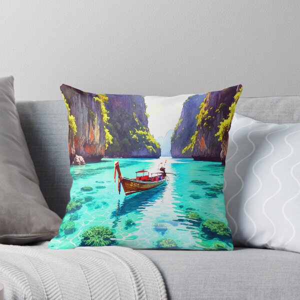 Item preview, Phi Phi Islands Thailand - Turquoise Lagoon Watercolor designed and sold by TheDesignDen21.