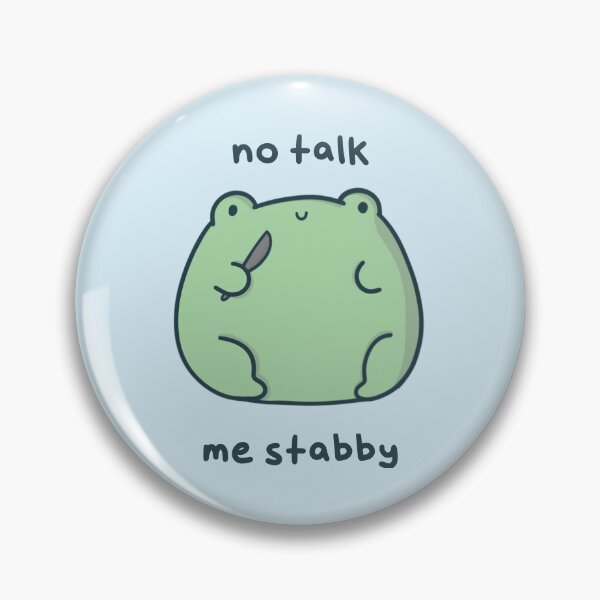 Item preview, No Talk Me Stabby - Kawaii Pastel Froggy Holding Knife designed and sold by ShyHomebodyClub.