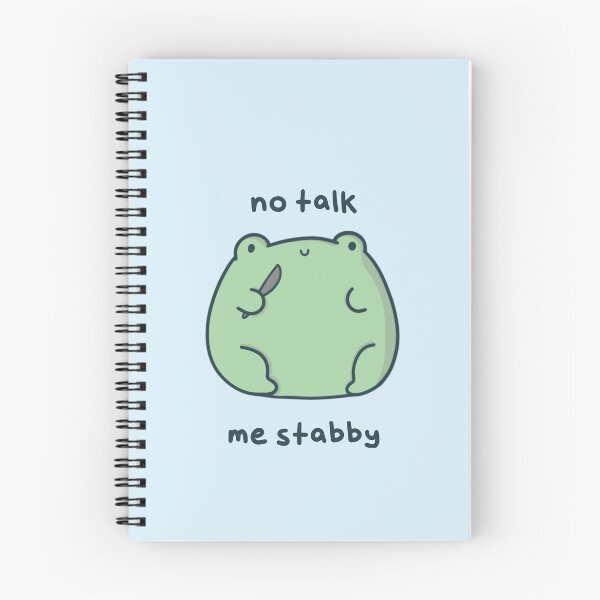 Item preview, No Talk Me Stabby - Kawaii Pastel Froggy Holding Knife designed and sold by ShyHomebodyClub.