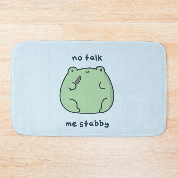 Item preview, No Talk Me Stabby - Kawaii Pastel Froggy Holding Knife designed and sold by ShyHomebodyClub.