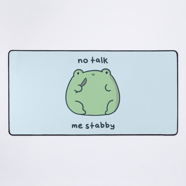 Item preview, No Talk Me Stabby - Kawaii Pastel Froggy Holding Knife designed and sold by ShyHomebodyClub.