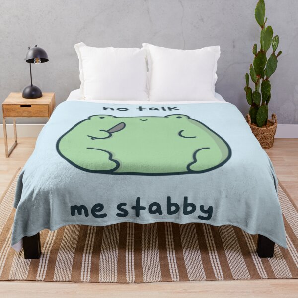Item preview, No Talk Me Stabby - Kawaii Pastel Froggy Holding Knife designed and sold by ShyHomebodyClub.