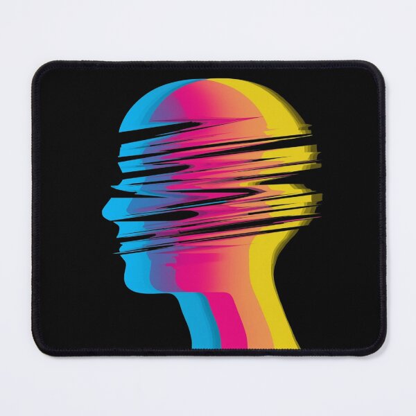 Item preview, Glitch human profile – psychological street art & pop art designed and sold by PLUSHIWORLDtm.