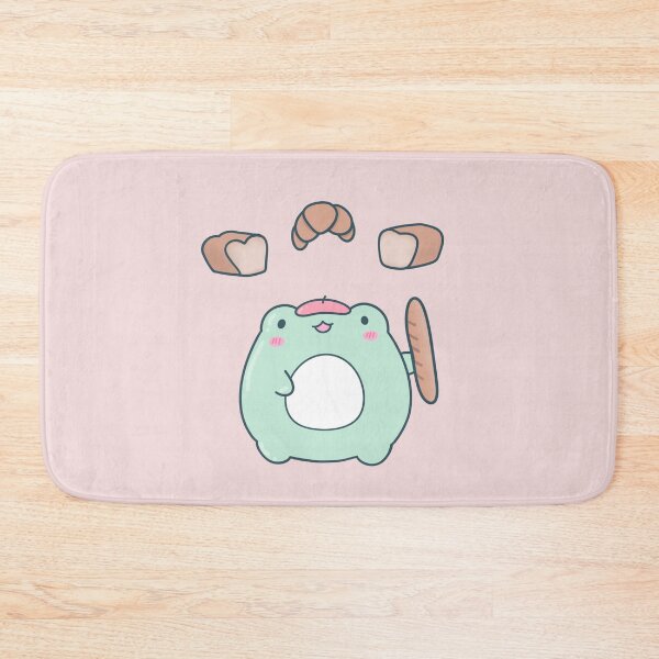 Item preview, Cute Froggy Holding Bread - Kawaii Pastel Frog designed and sold by ShyHomebodyClub.