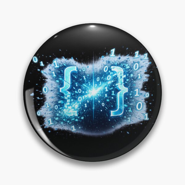 Item preview, Exploding Brackets – Neon Binary Burst designed and sold by Vasil Dimitrov.