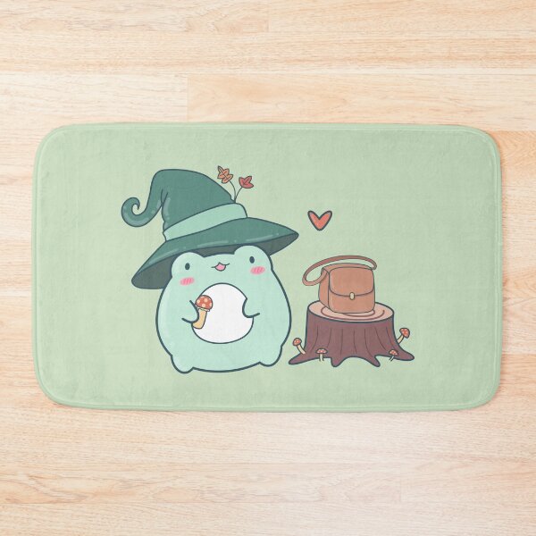 Item preview, Kawaii Frog Foraging for Mushrooms - Woodland Aesthetic designed and sold by ShyHomebodyClub.