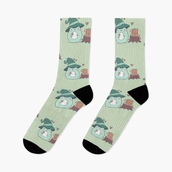 Item preview, Kawaii Frog Foraging for Mushrooms - Woodland Aesthetic designed and sold by ShyHomebodyClub.