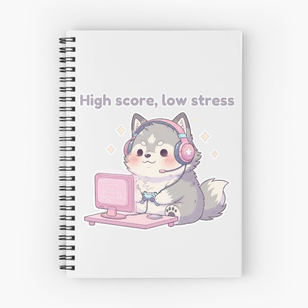 Item preview, High Score Low Stress – Cute Gamer Wolf Kawaii Design designed and sold by soletstudio.