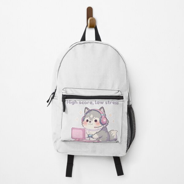 Item preview, High Score Low Stress – Cute Gamer Wolf Kawaii Design designed and sold by soletstudio.
