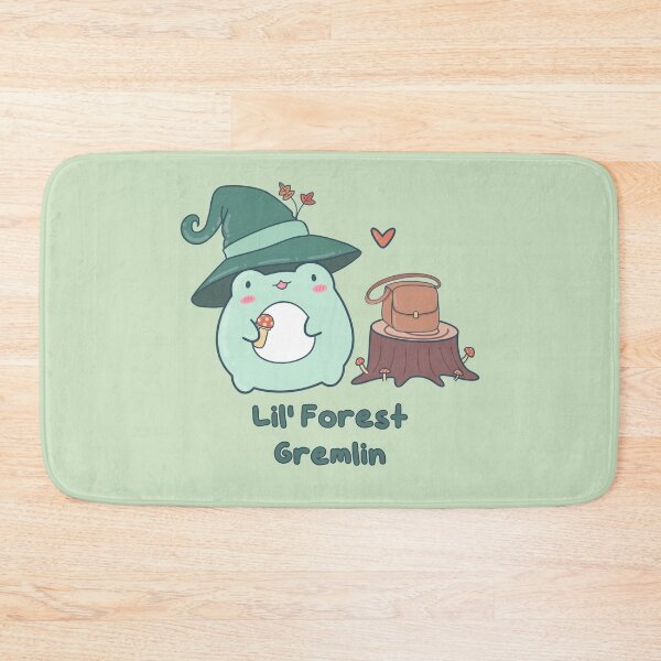 Item preview, Kawaii Frog Foraging for Mushrooms - Lil' Forest Gremlin designed and sold by ShyHomebodyClub.