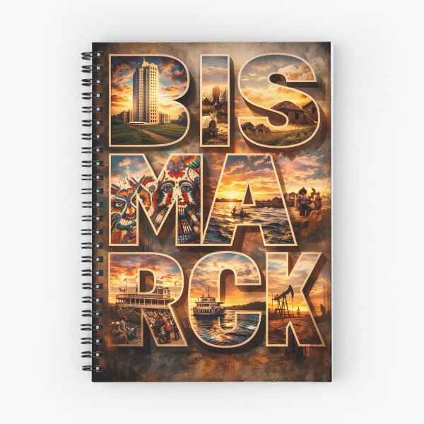 Item preview, Bismarck North Dakota Vintage Travel Poster Collage designed and sold by Syndrome Design.