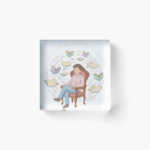 Item preview, Lost in a Book – Imagination Quote Cartoon Design designed and sold by YK SHOP.