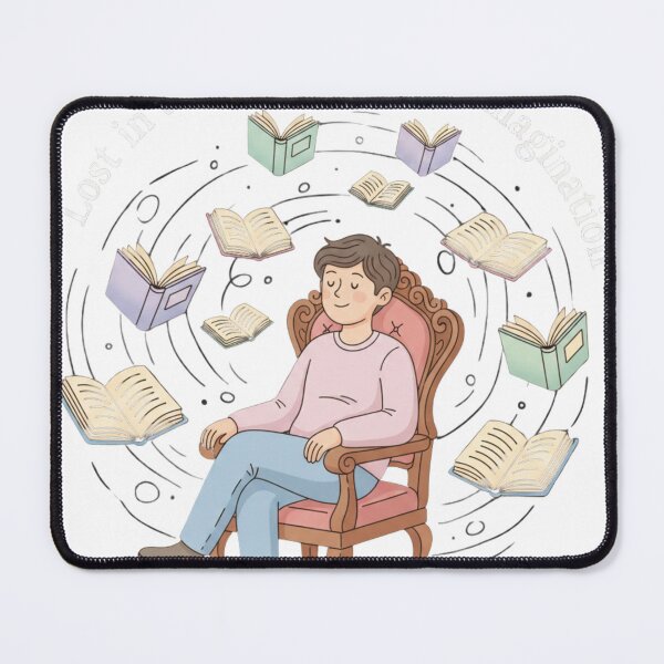 Item preview, Lost in a Book – Imagination Quote Cartoon Design designed and sold by YK SHOP.