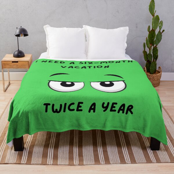 Item preview, Funny Tired Eyes "I Need A  Six-Month Vacation - Twice A Year" Black and White Design designed and sold by MMPrintsDesign.