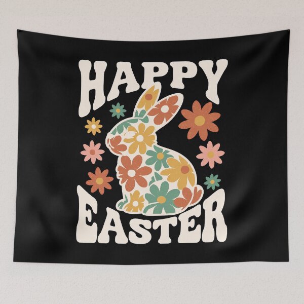 Item preview, Floral Checkerboard Easter Bunny Silhouette designed and sold by SignumShop.