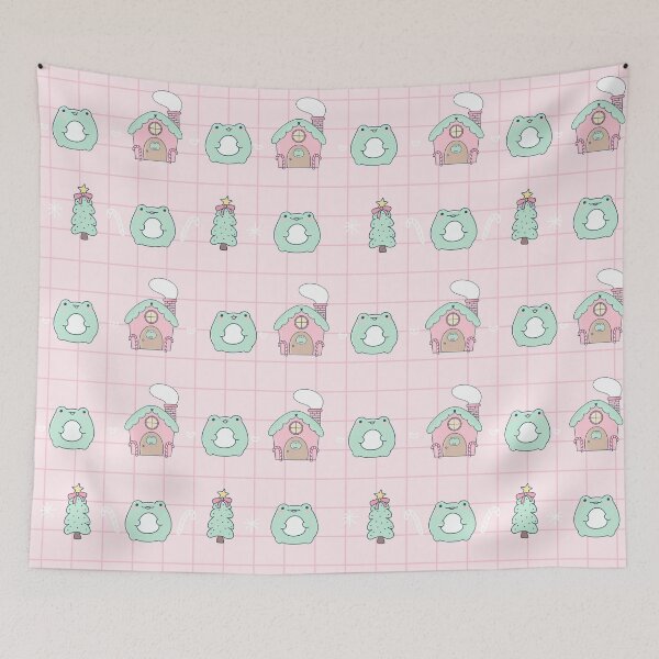 Item preview, Kawaii Pastel Christmas Frog Pattern designed and sold by ShyHomebodyClub.