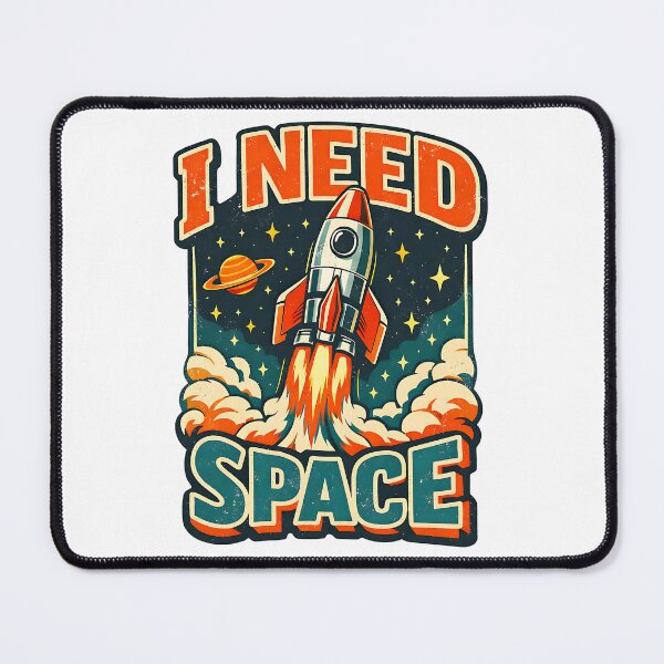 Item preview, Vintage Rocket Ship I Need Space Funny Introvert Astronomy Pun designed and sold by LSphere Art.