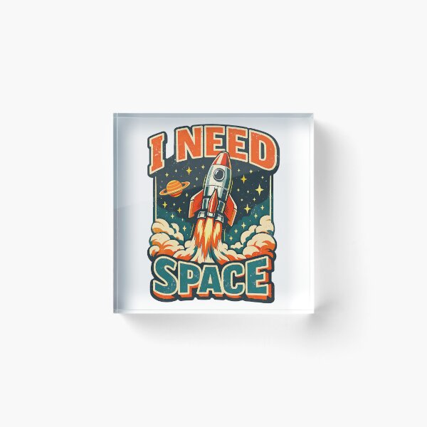 Item preview, Vintage Rocket Ship I Need Space Funny Introvert Astronomy Pun designed and sold by LSphere Art.