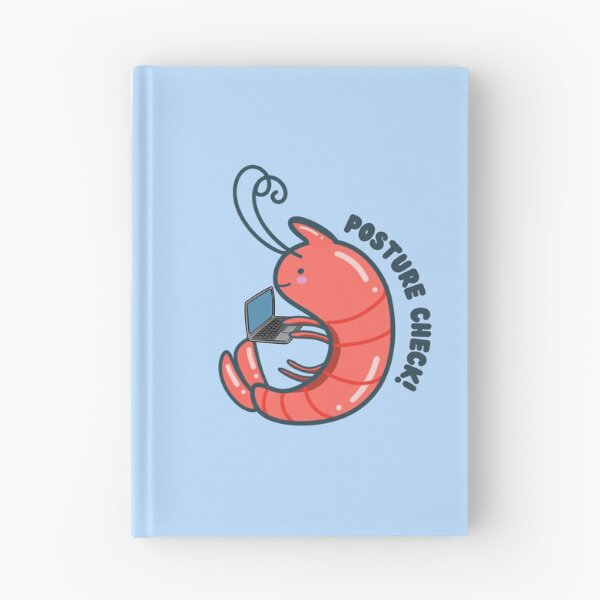 Item preview, Posture Check Cute Shrimp with Laptop designed and sold by ShyHomebodyClub.