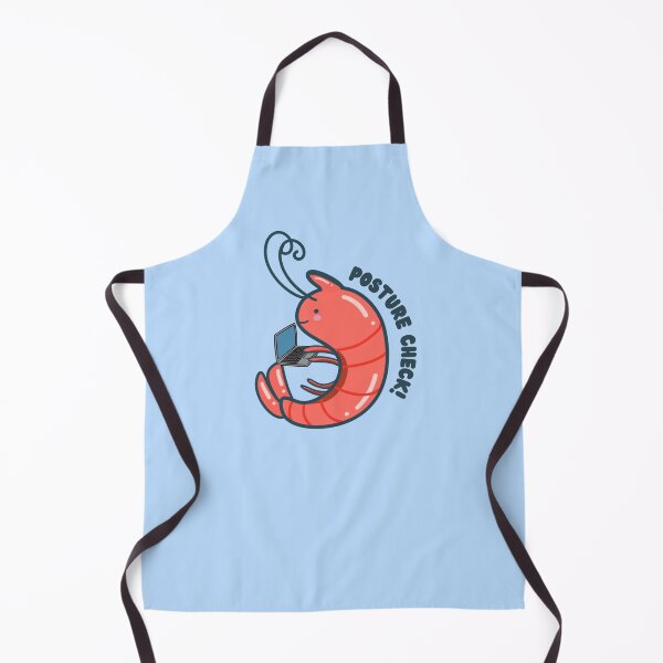 Item preview, Posture Check Cute Shrimp with Laptop designed and sold by ShyHomebodyClub.