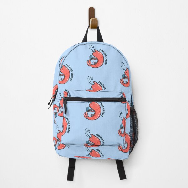 Item preview, Posture Check Cute Shrimp with Laptop designed and sold by ShyHomebodyClub.