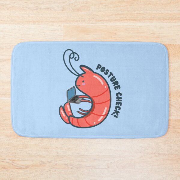Item preview, Posture Check Cute Shrimp with Laptop designed and sold by ShyHomebodyClub.