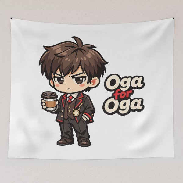 Item preview, Oga for Oga Funny Meme – Cute Chibi Coffee Boss Energy designed and sold by inaveed.