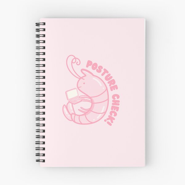 Item preview, Posture Check Cute Pink Shrimp with Laptop designed and sold by ShyHomebodyClub.