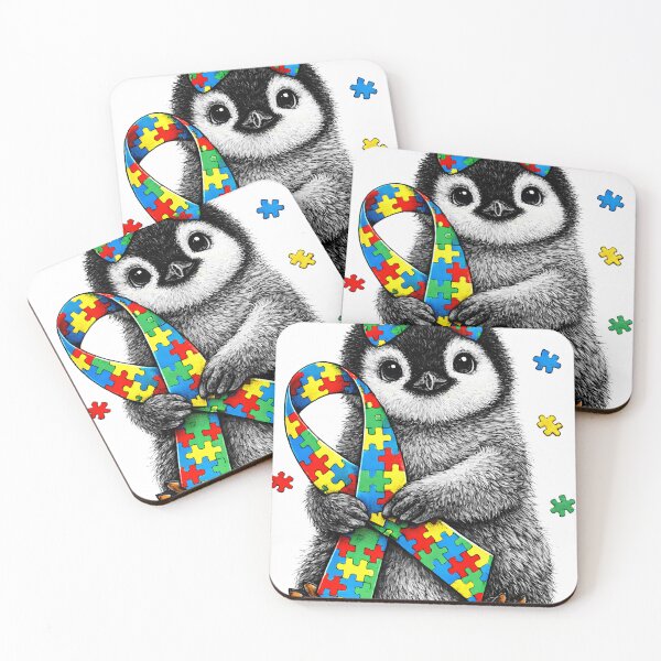 Item preview, Autism Awareness Penguin – Puzzle Ribbon April We Wear Blue Cute Design designed and sold by Design-KS.