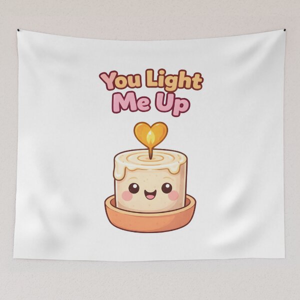Item preview, You Light Me Up Cute Kawaii Candle Love Design. designed and sold by The-T-In-Retro.