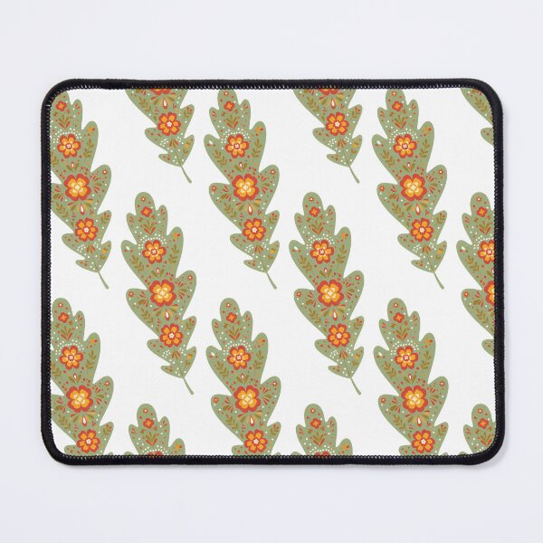 Item preview, Green Oak Leaf – Scandinavian Folk Art by heidiannemorris © designed and sold by FOLK ART FUSION by heidiannemorris.