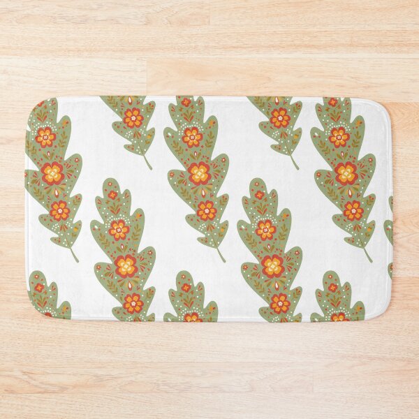 Item preview, Green Oak Leaf – Scandinavian Folk Art by heidiannemorris © designed and sold by FOLK ART FUSION by heidiannemorris.