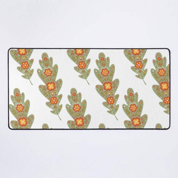 Item preview, Green Oak Leaf – Scandinavian Folk Art by heidiannemorris © designed and sold by FOLK ART FUSION by heidiannemorris.