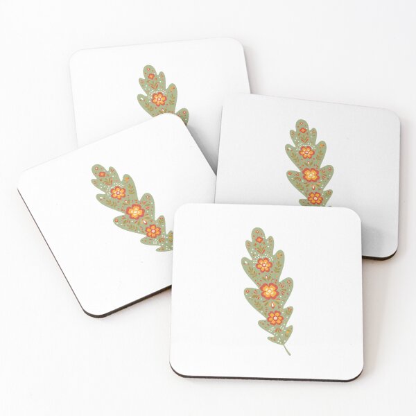 Item preview, Green Oak Leaf – Scandinavian Folk Art by heidiannemorris © designed and sold by FOLK ART FUSION by heidiannemorris.