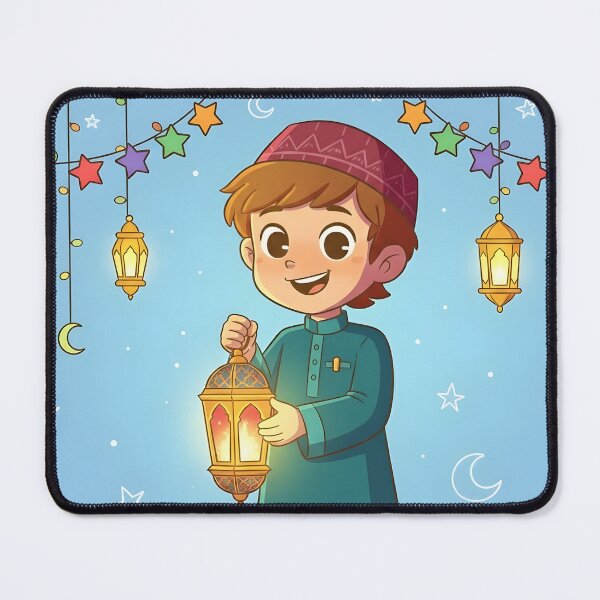 Item preview, Cute Boy Holding Ramadan Lantern Wall Art designed and sold by WowDezign.