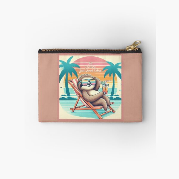 Item preview, Retro Sloth Summer Vibes: Vintage Sunset and Cocktail Art designed and sold by LixysTempo.