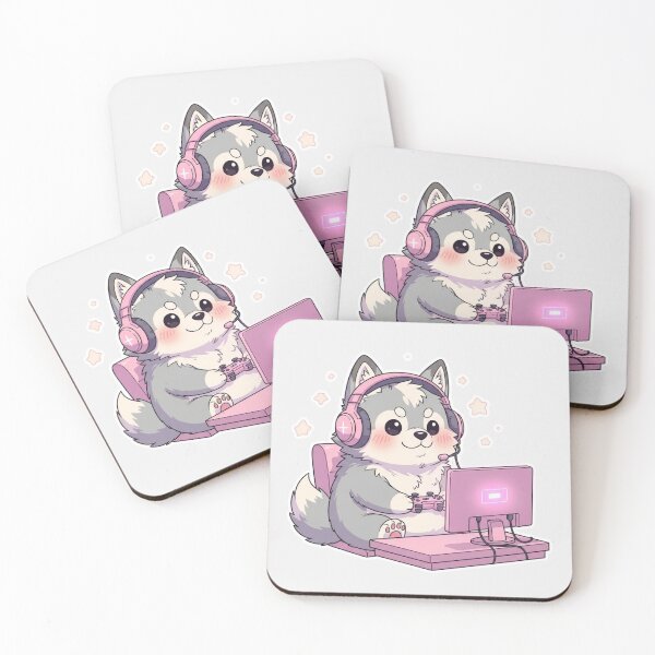 Item preview, Cute Gamer Dog with Pink Headset – Kawaii Gaming Puppy designed and sold by soletstudio.