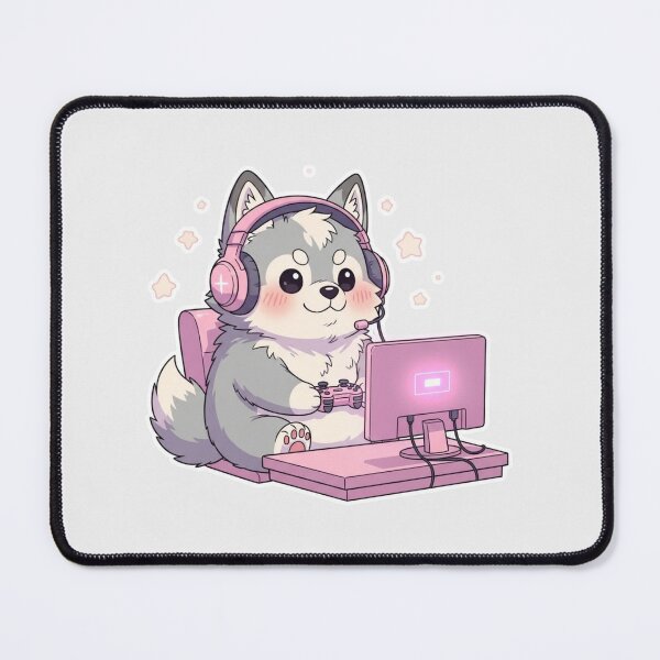 Item preview, Cute Gamer Dog with Pink Headset – Kawaii Gaming Puppy designed and sold by soletstudio.