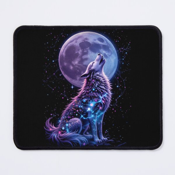 Item preview, Lobo Cósmico Aullando a la Luna – Arte de Constelaciones Estelares designed and sold by BrushRushX.