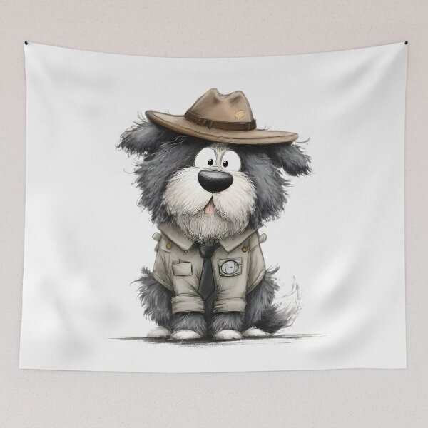 Item preview, Stylish Dog in Hat designed and sold by Retro Whimsy.