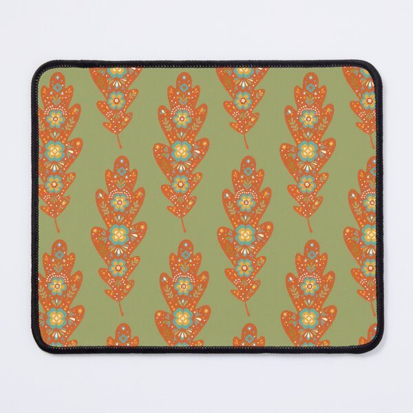 Item preview, Orange Oak Leaf – Scandinavian Folk Art by heidiannemorris © designed and sold by FOLK ART FUSION by heidiannemorris.