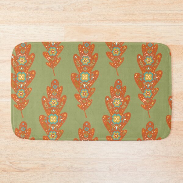 Item preview, Orange Oak Leaf – Scandinavian Folk Art by heidiannemorris © designed and sold by FOLK ART FUSION by heidiannemorris.