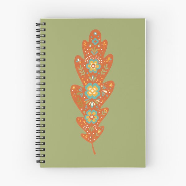 Item preview, Orange Oak Leaf – Scandinavian Folk Art by heidiannemorris © designed and sold by FOLK ART FUSION by heidiannemorris.