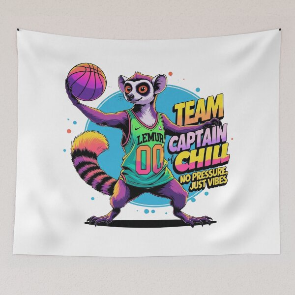Item preview, Neon Basketball Lemur: Team Captain of Chill Streetwear designed and sold by LixysTempo.