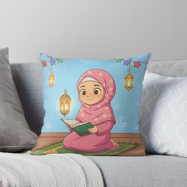 Item preview, Cute Girl Reading Quran Ramadan Design designed and sold by WowDezign.