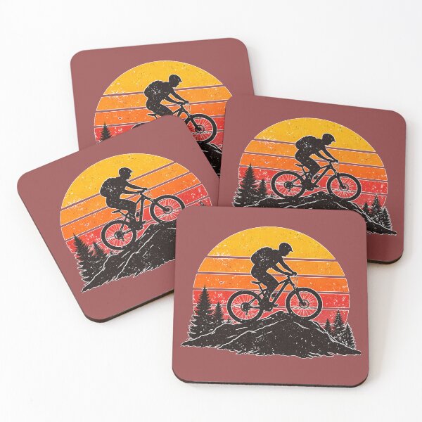 Item preview, Vintage Mountain Biking Sunset – Retro MTB Silhouette Graphic designed and sold by Loving Nature Gifts.