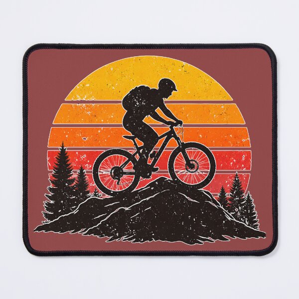 Item preview, Vintage Mountain Biking Sunset – Retro MTB Silhouette Graphic designed and sold by Loving Nature Gifts.