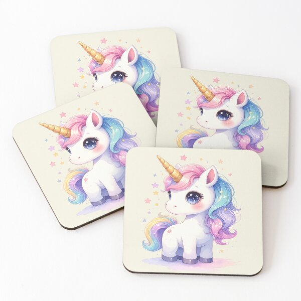 Item preview, Unicorn in delicate pastel colors with stars designed and sold by LiskoDesign.