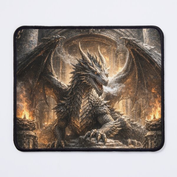 Item preview, Stone Throne Dragon – Dark Fantasy Guardian designed and sold by DrakariArt.
